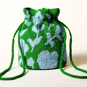 Kate Spade New York x Target - Cottage Rose Beaded Bucket Bage - Ģreen/Blue NWT